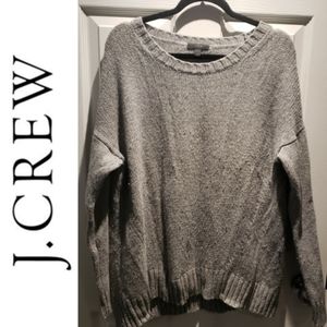 J. Crew Grey Round Crew Neck Knit Sweater Size L
